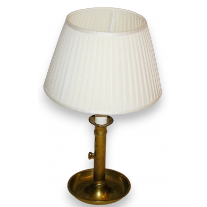 Lampe bougeoir laiton avec abat-jour