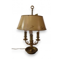 Lampe bouillotte avec abat-jour peint