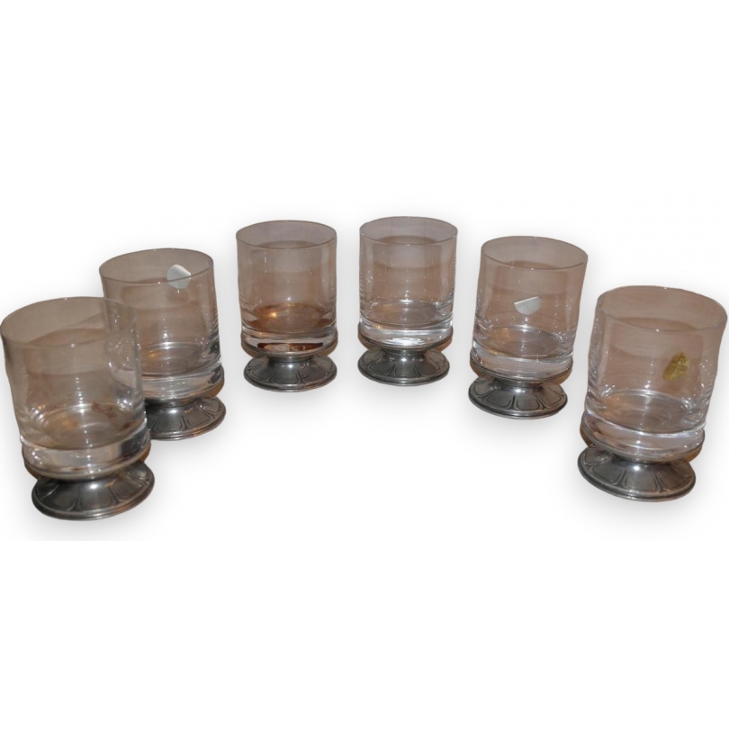 Lot de 6 verres sur pied en plomb