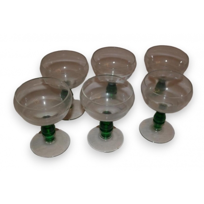 Lot de 8 verres du Rhin, Art Déco