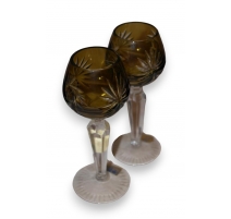 Lot de 2 verres en cristal taillé