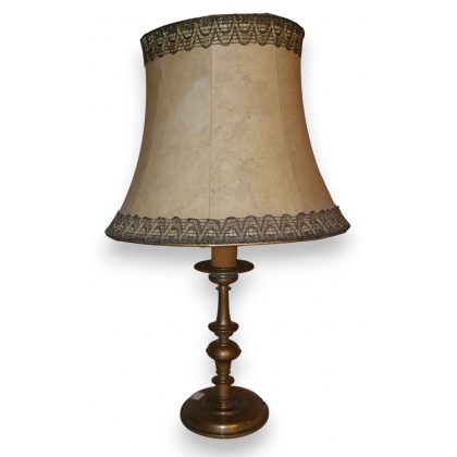 Lampe en laiton avec abat-jour en