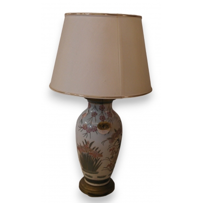 Lampe en porcelaine gris-rose