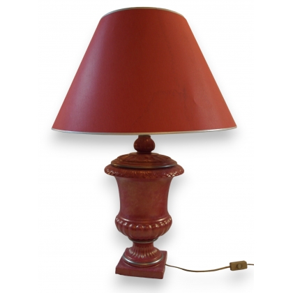 Lampe urne rouge