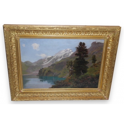 Huile sur toile "Lac d'Engstlen" signée