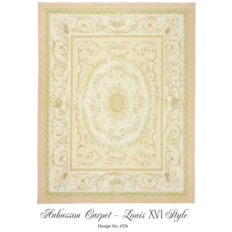 Tapis Aubusson style Louis XVI, dessin