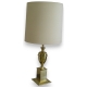 Lampe en laiton doré, abat-jour beige