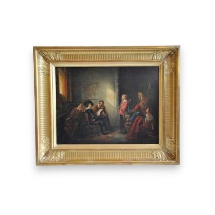 Paire de tableaux "Scène historique"