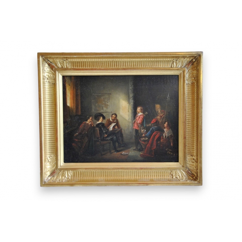 Paire de tableaux "Scène historique"