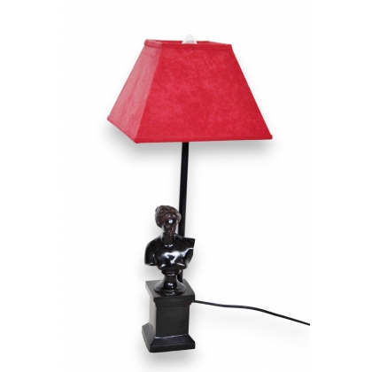 Lampe "Vénus" avec abat-jour carré rouge