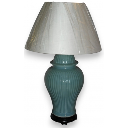 Lampe "Yantai" en porcelaine bleue avec