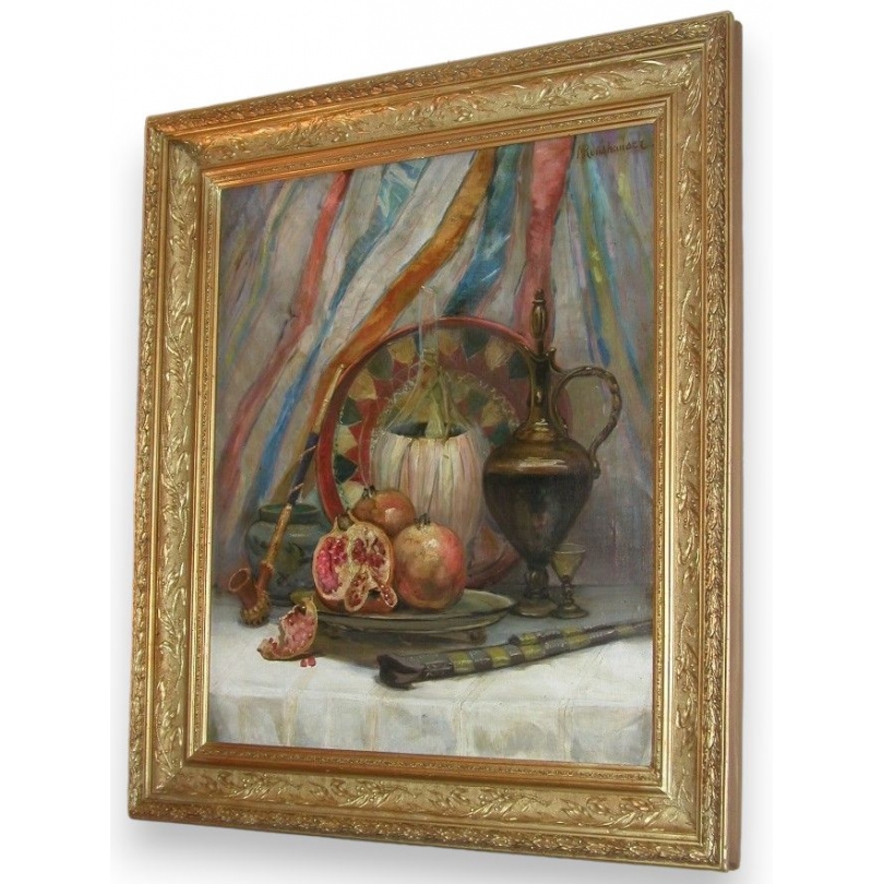 Painting "Still Life", signed RUTISHAUSER.