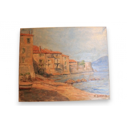 Huile sur toile "Saint-Tropez" signée