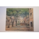 Huile sur toile "Avignon, Place des