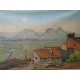 Huile sur toile "Eygalières et la