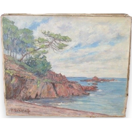 Huile sur toile "L'Esterel" signée P.