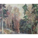 Huile sur toile suisse "Sous-bois",