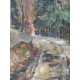 Huile sur toile suisse "Sous-bois",