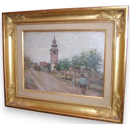 Painting "Bons St Didier", signed RHEINER.