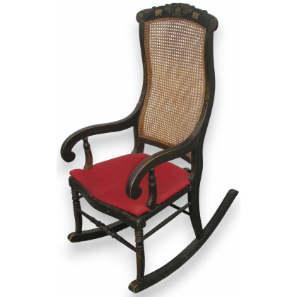 Napoleon III rocking chair, black.