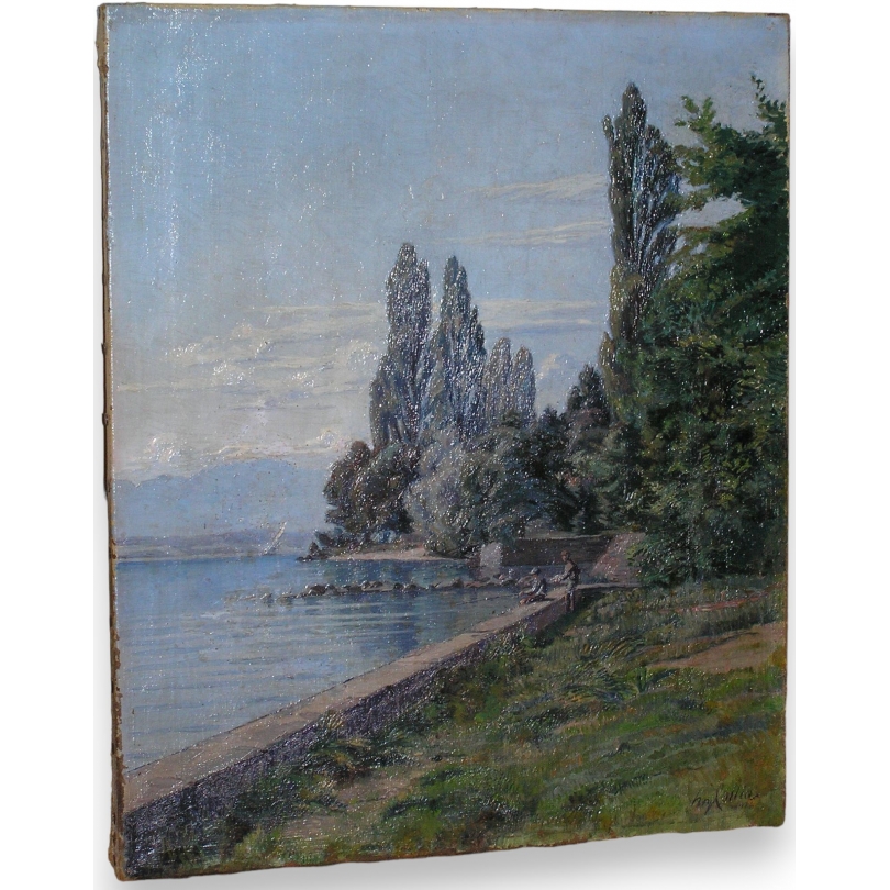 Tableau "Bord du lac Léman"