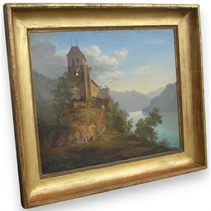 Painting "The Church of Ringenberg, Lake Brienz"