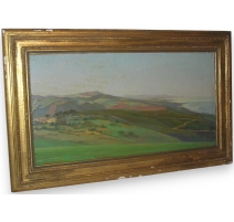 Tableau "Vue de Toscane-Monte Moro sur Livorno"