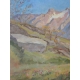 Tableau huile sur carton "Berge in