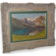 Tableau huile sur panneau "Vue des Alpes"