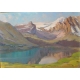 Tableau huile sur panneau "Vue des Alpes"