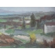 Tableau huile sur panneau "Paysage",