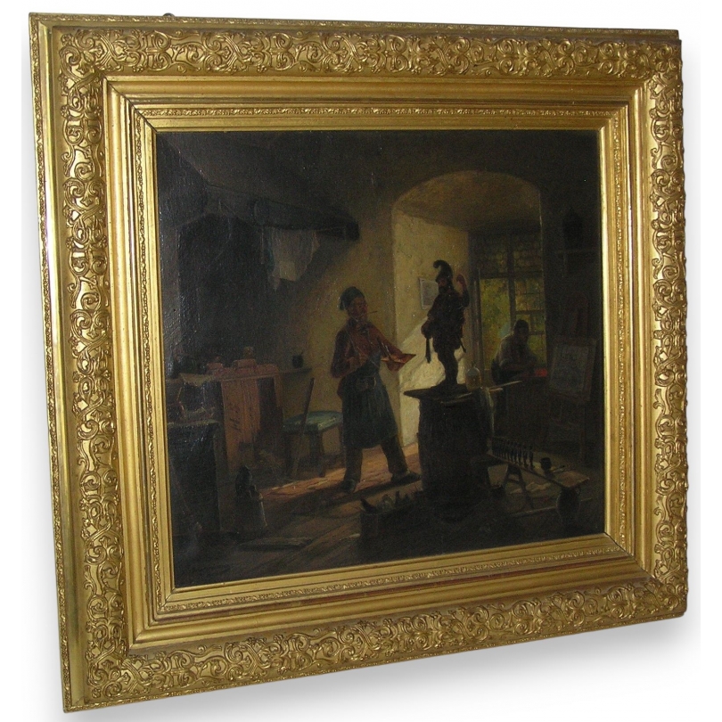 Tableau "Scène d'intérieur - L'artiste"