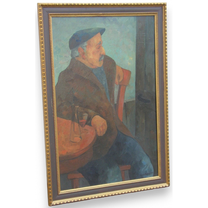 Painting "Marcel", signed BOUTAGY, dated 1977.