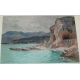 Tableau huile sur papier "Bord de mer",