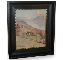 Tableau "Vue de Lavaux" signé P. LÉPINARD