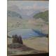 Tableau "Vue d'un lac" signé P. LÉPINARD