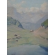 Tableau "Vue d'un lac" signé P. LÉPINARD