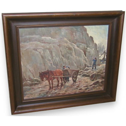 Painting "Quarry", signed PARSEN, dated 1936.