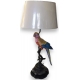 Lampe perroquet multicolore en porcelaine