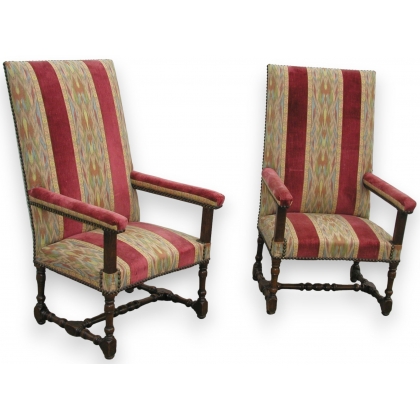 Pair of Louis XIII armchairs.