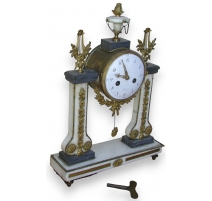 Louis XVI clock, white and gra