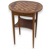 Oval chess table with one draw