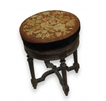 Tabouret tournant Napoléon III tapisserie