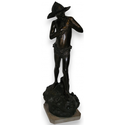 Spelter sculpture with bronze