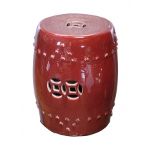 Tabouret en porcelaine rouge sang de boeuf