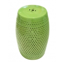 Tabouret en porcelaine vert acide