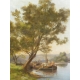 Painting "Riverside", signed A