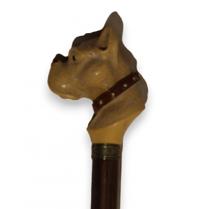 Blackened beech walking stick with horse