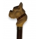 Blackened beech walking stick with horse