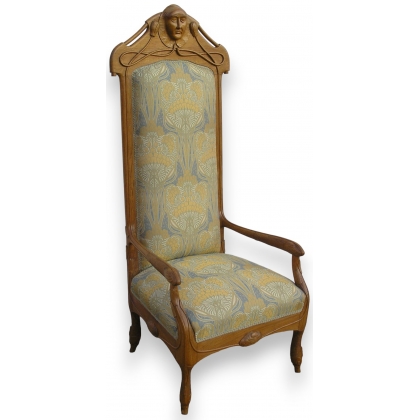 1900 carved armchair "Face and